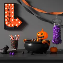 10" Light and Sound Jack Skeleton Candy Bowl Halloween Decorative Prop Black - Hyde and EEK! Boutique&trade;
