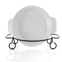 Gibson 2 Piece Stoneware Bakeware with Metal Rack