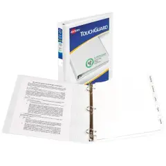 Avery TouchGuard Protection View 3 Ring Binder, Clear View Cover, 1 Inch Slant Rings, 1 White Binder (17193)