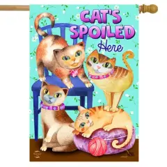 Cats Spoiled Here Humor House Flag 28 x 40 Briarwood Lane