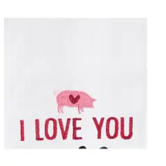 C&F Home Valentine's Day "I Love You More Than Bacon" Pig Piggy Embroidered Flour Sack Kitchen Dishtowel