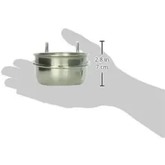 QT Dog Stainless Steel Pet Bowl Coop Cup with Hook - 5 oz