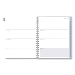 Mead Products Dewdrop Academic Weekly Monthly Planner 12-Month July 2025 to June 2026  Watercolor Floral Blue