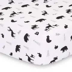 The Peanutshell Buffalo Plaid Woodland Theme Baby Crib Bedding Set - Red/Black/Gray - 3pc