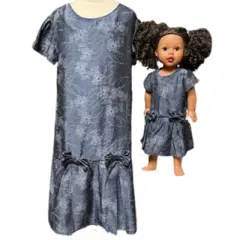 Doll Clothes Superstore Size 14 Matching Girl And Doll Blue Pattern Dresses For Girls And Dolls