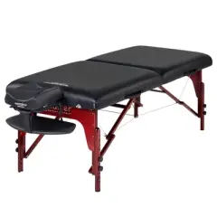 Master Massage 31" Montclair Pro Portable Massage Table Package, Memory Foam Cushioning, Reiki Panels, Shiatsu Cable Release- Black