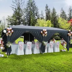 10x20 Heavy Duty Pop Up Canopy Tent with 6 Removable Sidewalls, Commercial Canopy Tents for Parties, Large Outdoor Canopies with 3 Adjustable Heights