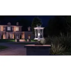 Urban Ambiance Luxury Colonial Outdoor Post/Pier Light,  20"H x 9"W,  Stainless Steel Finish, UHP1220