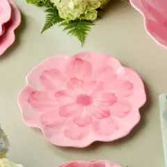 Certified International (Set of 4) 9" Wildflower 3D Floral Melamine Salad Plates Pink