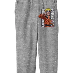 Naruto Smiling Naruto Character Youth Athletic Gray Graphic Jogger Pants