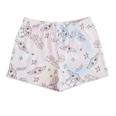 Star Wars The Mandalorian Girl's 3-Pack Come To The Cute Side Baby Yoda Bow Strap Tank Top, Ruffle Sleeve Tee and Casual Shorts for Kids