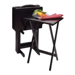 5pc Alex Snack Table Set - Black - Winsome