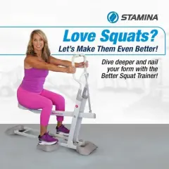 Stamina Products Denise Austin Booty Sculpting System, Squat Trainer Fitness Bench, Lower Body Workout Equipment for Thighs, Glutes, Hips
