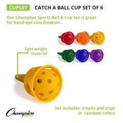 Champion Sports Catch-A-Ball Cup Set of 6