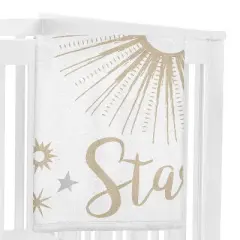 Sweet Jojo Designs Girl Baby Milestone Blanket Celestial Grey and Gold