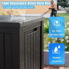 Chic Crate - StormArmor 180Gal LockPro Deck Box - Hurricane-Proof HDPE Resin w/ QuadLock & UV360 Shield - Mega Outdoor Storage for Pool/Patio Tools