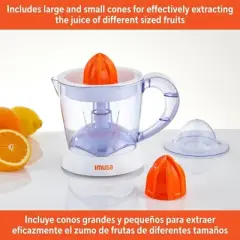 IMUSA 34oz Electric Citrus Juicer, 25 Watts - White: Lemon Juice Maker, Plastic, 90-Day Warranty, 2.3 lbs, No Speeds