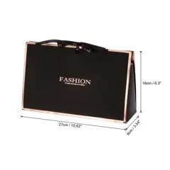 Unique Bargains Paper Gift Bag with Transparent Window 5 Pack Bouquet Packaging Bag Black 10.5x3.5x6 Inch