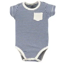 Touched by Nature Baby Boy Organic Cotton Bodysuits 3pk, Elephant