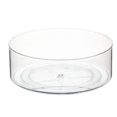 iDesign Divided 9.5-inch Lazy Susan for Kitchen Storage - Clear/White