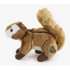 goDog Wildlife Chipmunk Squeaky Plush Dog Toy, Chew Guard Technology - Brown, Large