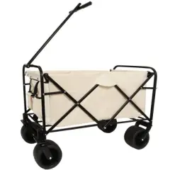 CAVINAS Park Garden Folding Wagon Cart,All-Terrain Shopping Cart,Wagon for Camping,Shopping