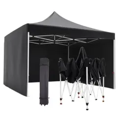 Pop Up Canopy Tent, 10 x 10 Ft Commercial Instant Shade Canopy with Roller Bag, Outdoor Portable Canopy for Events, Parties, Camping