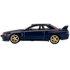 Nissan Skyline GT-R (R32) Nismo S-Tune RHD Dark Blue Met. w/Stripes Ltd Ed 1/64 Diecast Model Car by True Scale Miniatures
