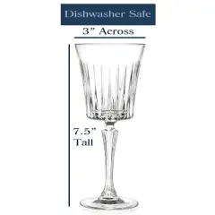 Lorren Home Trends Set of 6 Timeless White Wine Stems, 8 oz.