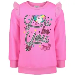 JoJo Siwa Little Girls Ruffle Pullover Fleece Sweatshirt & Leggings Set Pink 