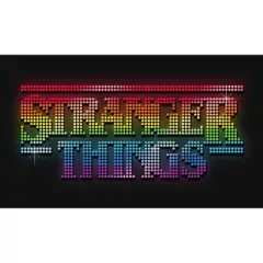 Girl's Stranger Things Sparkling Rainbow Logo T-Shirt