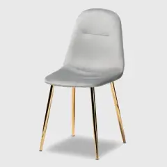 Set of 4 Elyse Velvet Upholstered Metal Dining Chairs - Baxton Studio