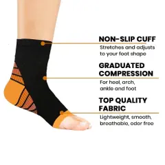 Copper Zone Elite Lightweight Ankle Support Compression Pain Relief Sleeves - 3 Pair Pack