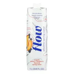 Flow Peach Blueberry Alkaline Spring Water - Case of 12/1 ltr