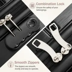 Dexmalle Durable ABS+PC Travel Suitcase with Spinner Wheels