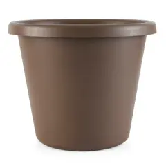 The HC Companies LIA12000E21 14 Inch Classic Durable Plastic Flower Pot Container Garden Planter with Molded Rim and Drainage Holes, Chocolate