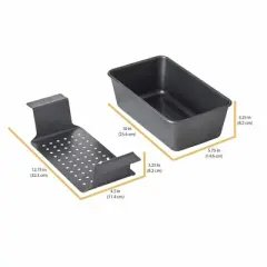 Chicago Metallic Non-Stick Baking Pan 2-Piece Meatloaf Set - Heavy-Duty Steel with Perforated Lifter - Durable, Oven-Safe Baking Pan, 2 lb Capacity