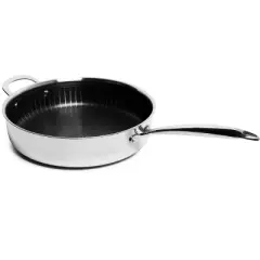 Lexi Home Tri-ply 4.2 Qt. Stainless Steel Nonstick Saute Pan with Lid
