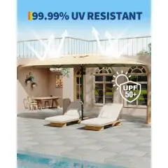 13FT Outdoor Umbrellas for Patio, Double-Sided Rectangular Patio Umbrella with Fade Resistant Canopy for Deck Pool Garden Backyard