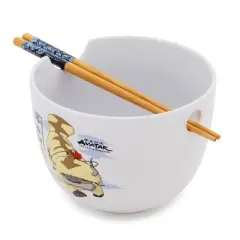 Silver Buffalo Avatar: The Last Airbender Aang and Appa Ceramic Ramen Bowl and Chopstick Set