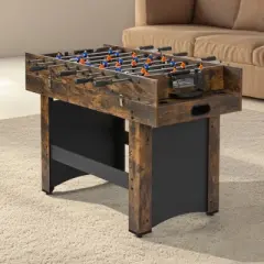 VEVOR 3-in-1 Combo Game Table Set, 54" Air Hockey Table, Multi Combination Table with Air Hockey, Ping Pong, Foosball, Pushers & Pucks, Brown