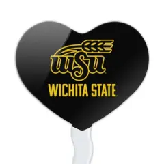 Wichita State Secondary Logo Heart Love Cupcake Picks Toppers Decoration Set of 6