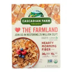Cascadian Farm Organic Hearty Morning Fiber Cereal - Case of 10/14.6 oz