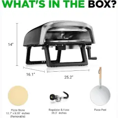 NutriChef 360&deg; Portable Pizza Oven with Rotating Stone (NCPIZRT44.5) - Black