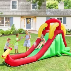 Costway Inflatable Moonwalk Water Slide Bounce House Bouncer Kids Jumper Climbing