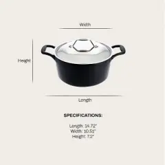 All-Clad 6 Quart Cast Iron Dutch Oven with Lid,  Black