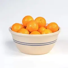 Martinez Pottery 12" Heritage Blue Stripe Stoneware Mixing Bowl