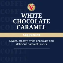 Victor Allen's Coffee White Chocolate Caramel Flavored Cappuccino, 72 Count, Single Serve Cups for Keurig K-Cup Brewers