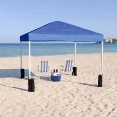 Flash Furniture 10'x10' Pop Up Event Straight Leg Canopy Tent with Sandbags and Wheeled Case