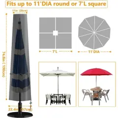 Akefit Umbrella Cover Waterproof Outdoor Protection for Offset Patio Umbrellas Fits 7&ndash;11FT